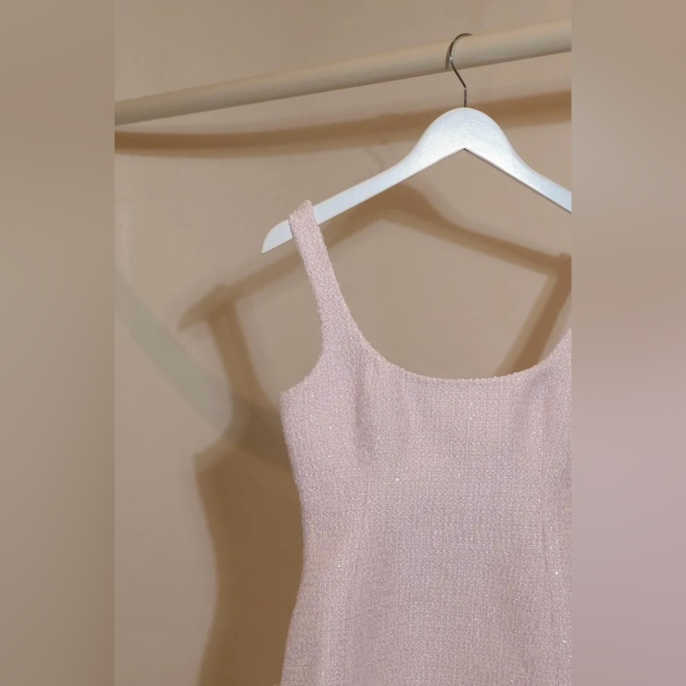 MESHKI *NWT* Beth Tweed Sequin Mini Dress in Fairy Floss Pink Size 00 - Picture 9 of 9